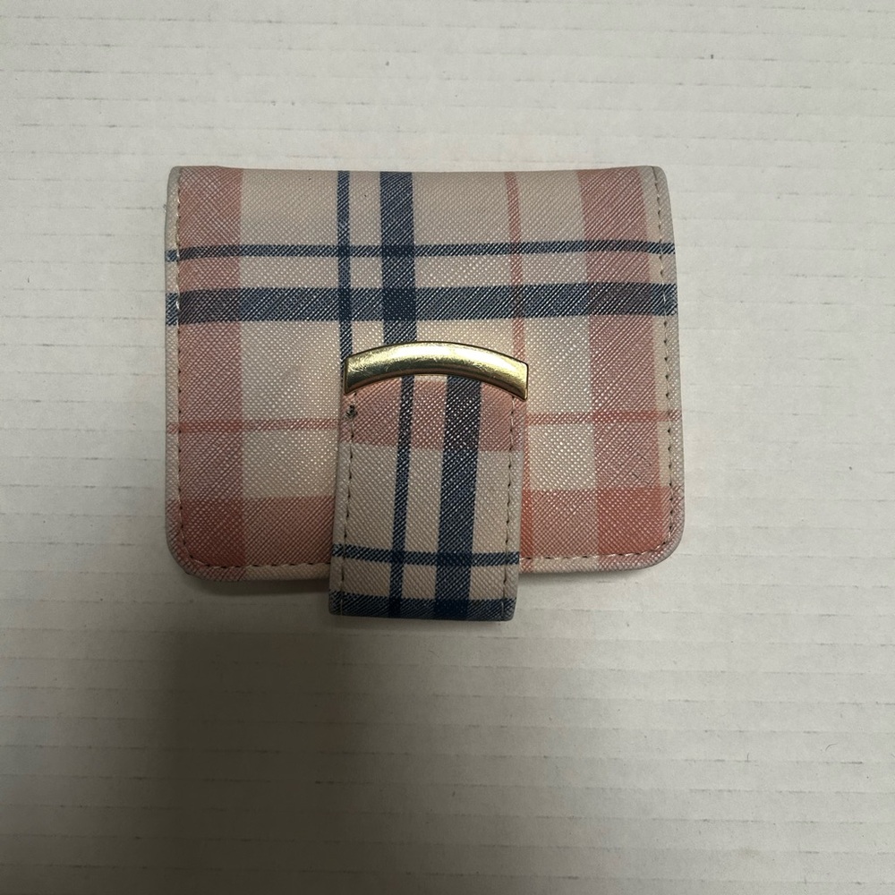 Plaid Women's Wallet - Pink and Blue